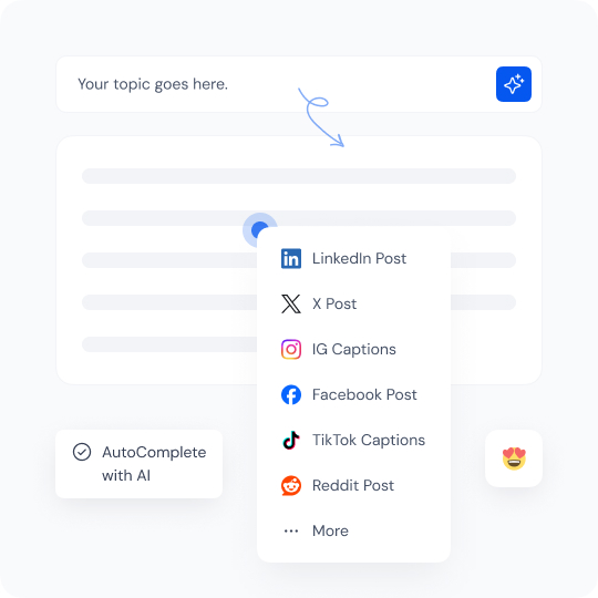 Create posts with AI in seconds
