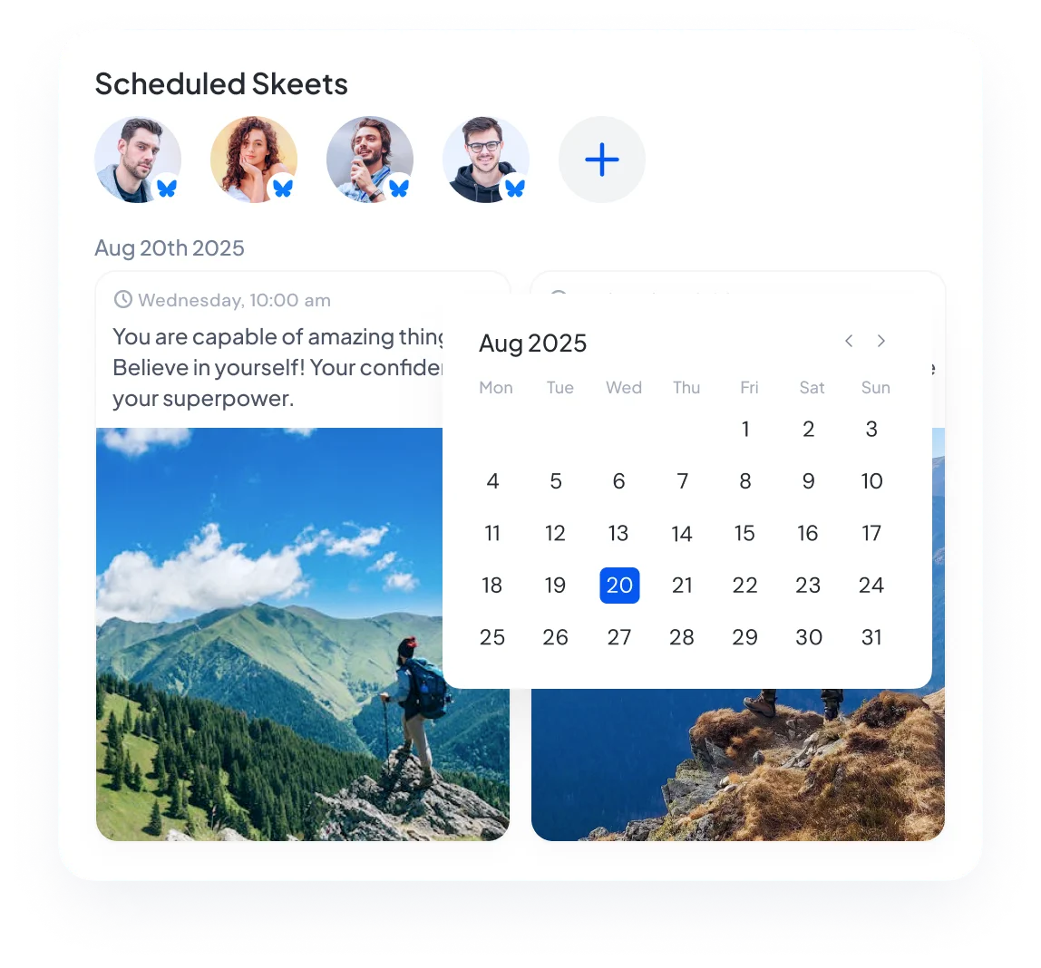 schedule skeets across multiple profiles