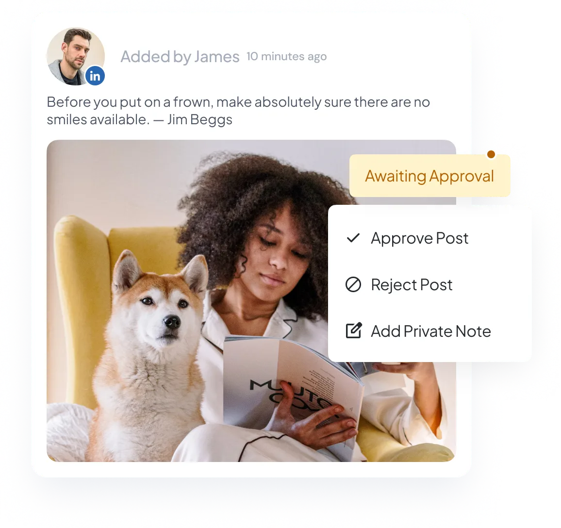 linkedin schedule and approve posts