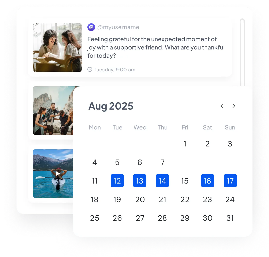 social media planning calendar for mastodon