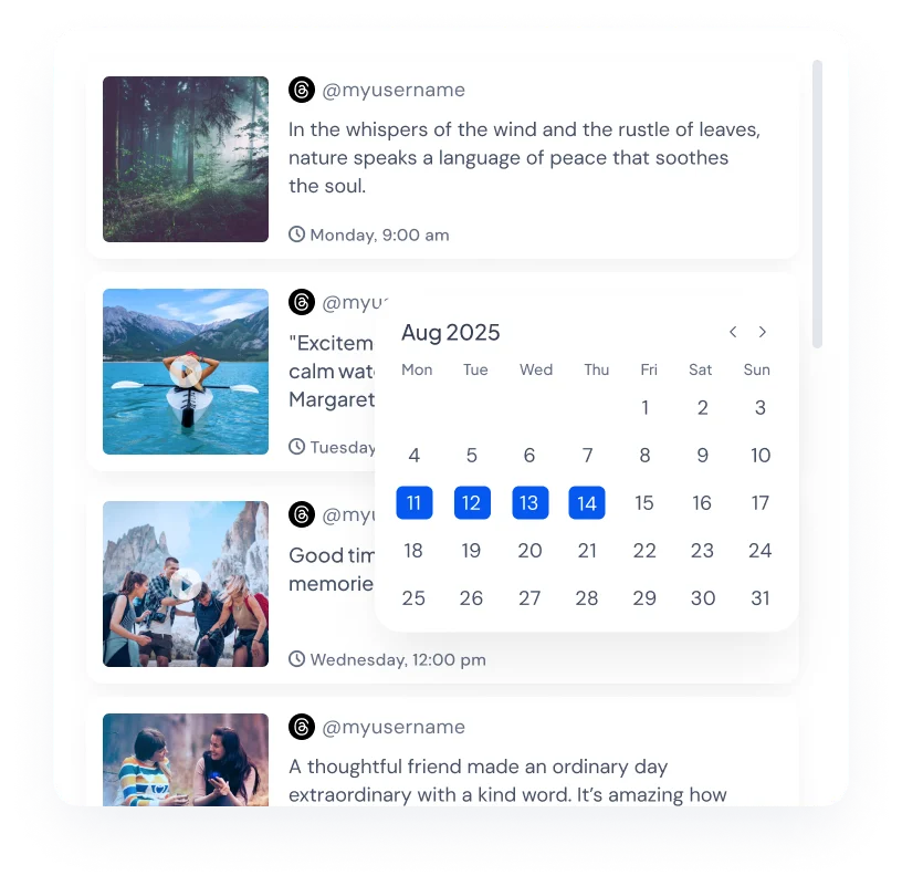 threads schedule and approve posts